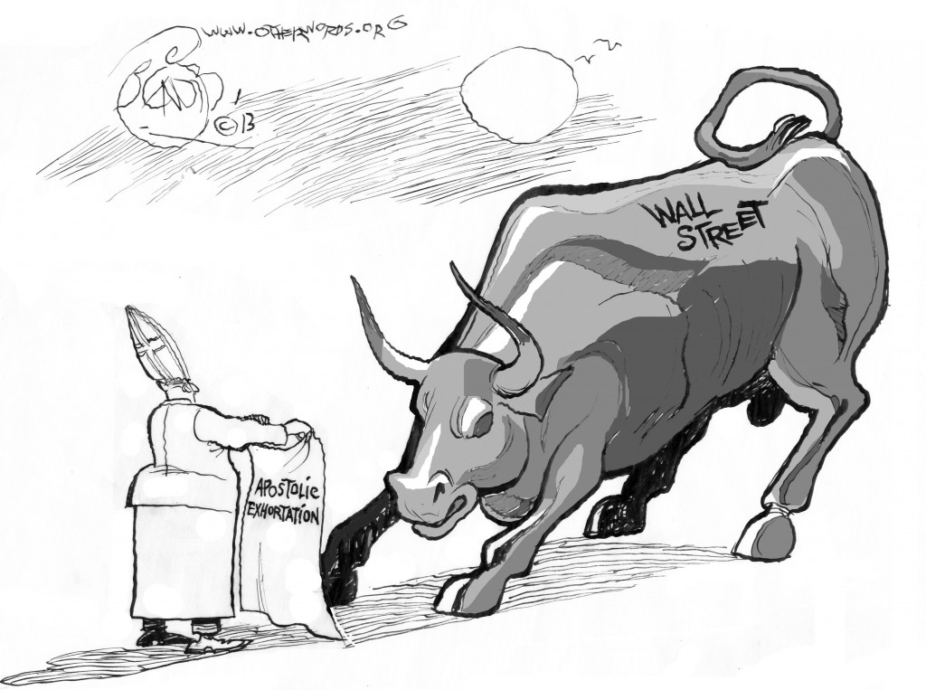 Pope riles Wall St